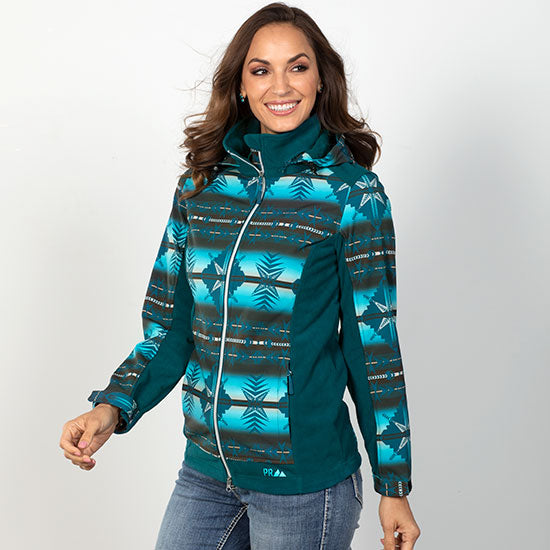 Powder River Teal Softshell Aztec Jacket
