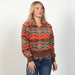 Burnt Orange Aztec Pullover