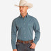 Mens Teal Check Long Sleeve Shirt