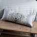 Grey Embroidered Lumbar Pillow