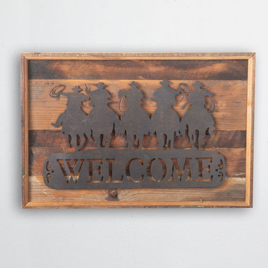 Cowboy Welcome Metal Wall Sign