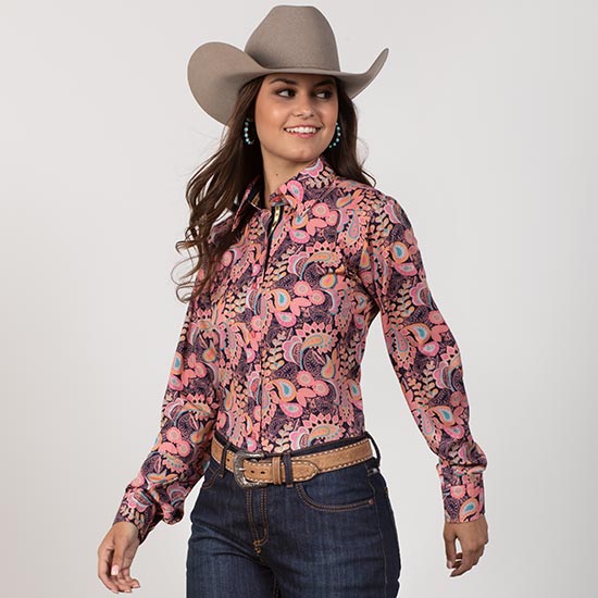 Peach Paisley Top