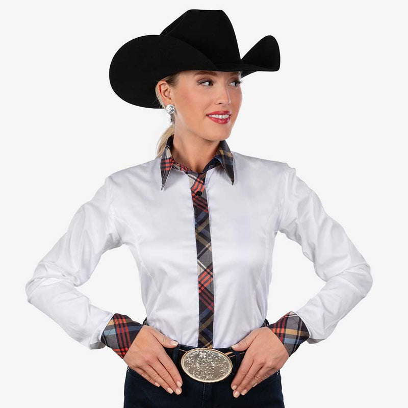Checkered Plaid Hidden Zip Show Top