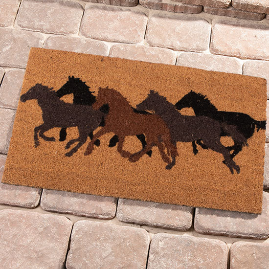 Running Horses Coir Doormat