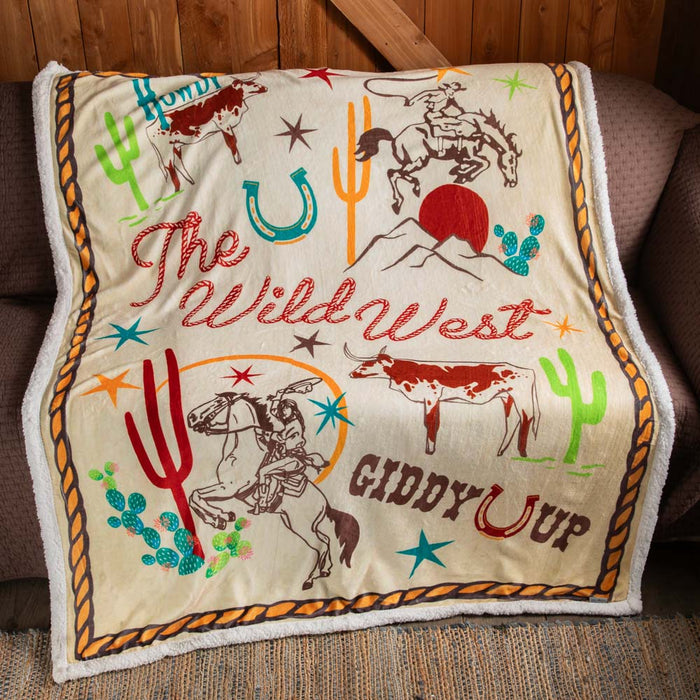 Paseo Road by Retro Rodeo 54x68 Campfire Sherpa Throw