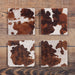 Paseo Road by Elsa Cowhide Coaster Set of 4