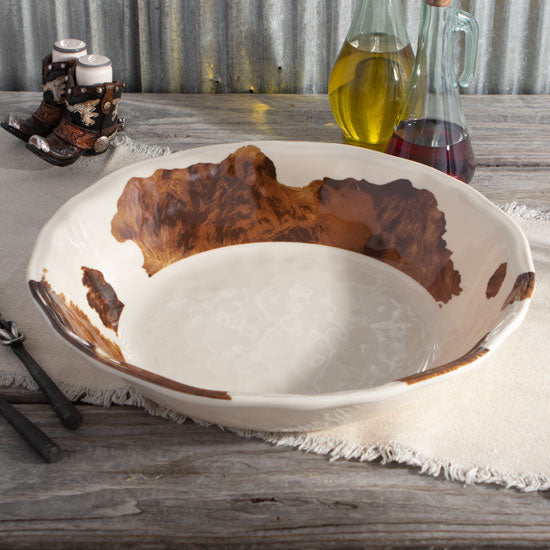 Elsa Cowhide Melamine Serving Bowl
