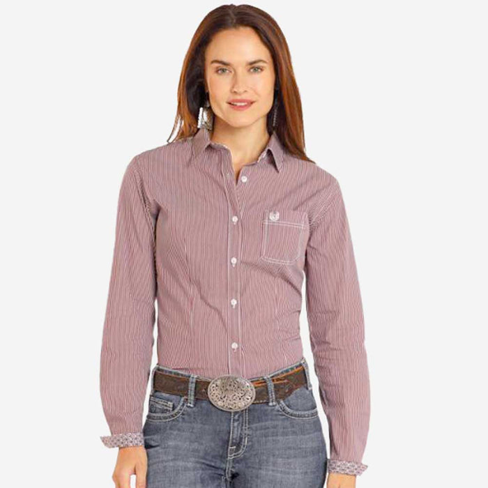 Burgandy Stripe Top