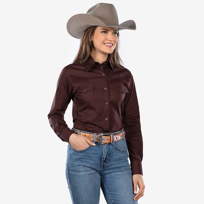 Dark Brown Snap Top