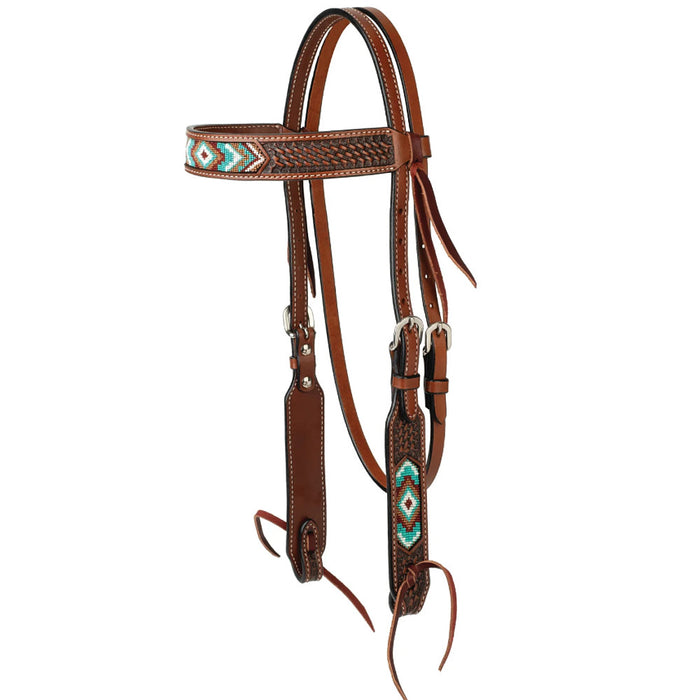 Beaded Basket Stamp Browband Headstall