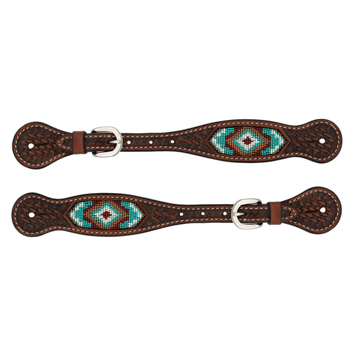 Beaded Basket Stamp Mens Spur Straps