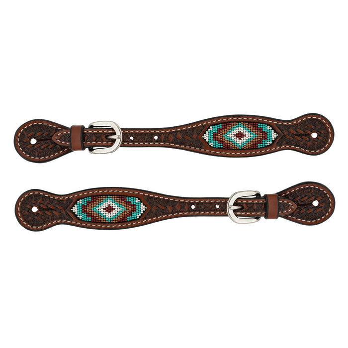 Beaded Basket Stamp Ladies Spur Straps