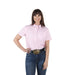Women's Pink Gingham Short Sleeve Button Shirt
