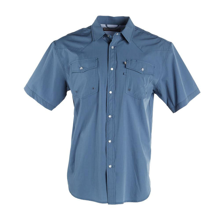Sandhill Ranch Medium Blue Short Sleeve Pearl Snap Shirt