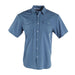 Sandhill Ranch Medium Blue Short Sleeve Pearl Snap Shirt