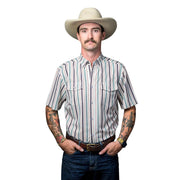 Mens Green Vented Short Sleeve Pearl Snap Shirt
