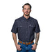 Mens Black Aztec Print Vented Short Sleeve Pearl Snap Shirt