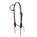 Dark Leather Single Ear Headstall with Floral Buckle