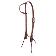 Harness Leather Single Ear Headstall with Indian Headress Buckle