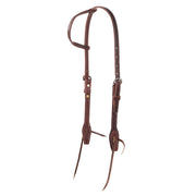 Dark Leather Double Buckle Slide Ear Headstall