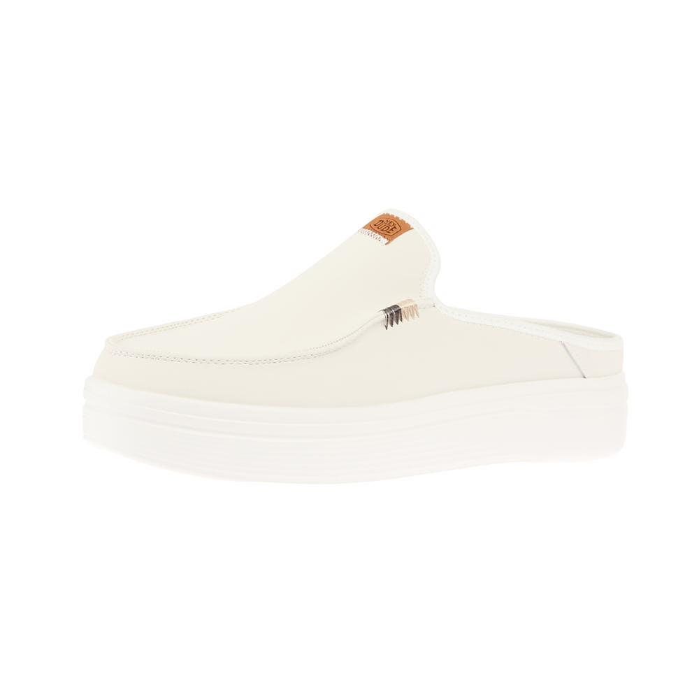 Heve ヘイヴ Funcouture Leather PT whiteホワイト Hey Dude Womens Austin Lift White Leather Slip On — NRS