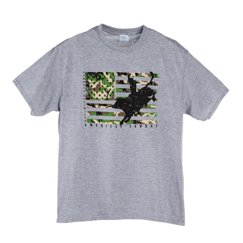 Mens Grey Camo Bull Tee