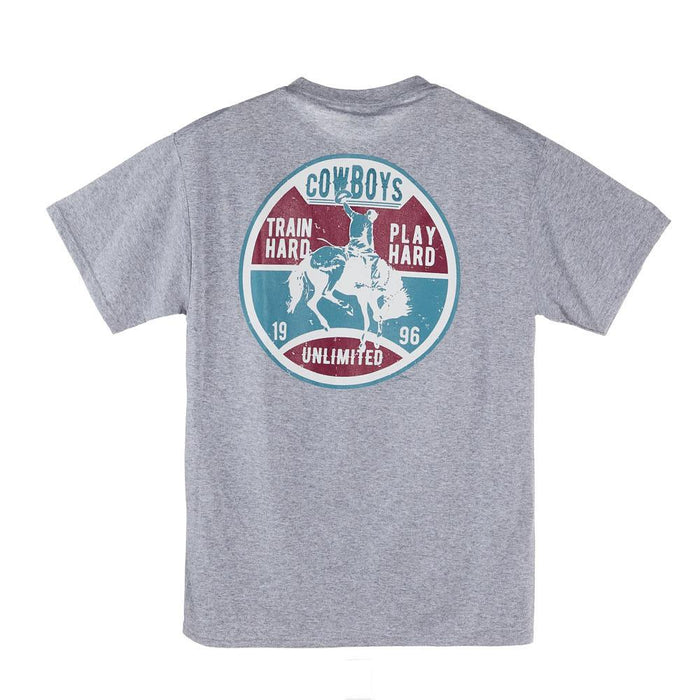 Mens Grey Train Hard Tee