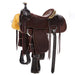 Chocolate 1/4 Breed Coarseweave with Inlaid Tan Bison Seat Western Saddle
