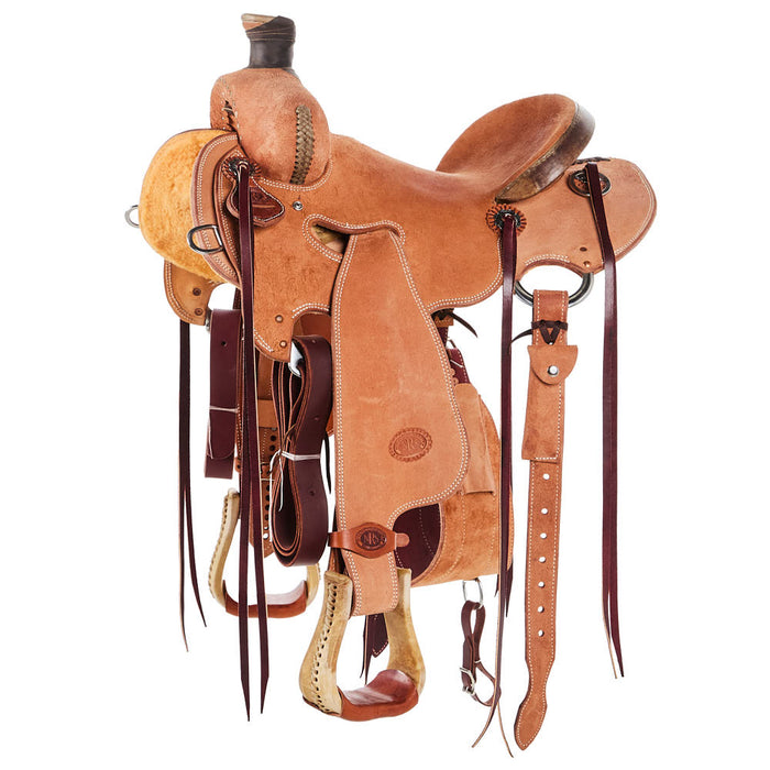 Heavy Oil Rough Out Rawhide Lacing Strip Down Ranch Saddle