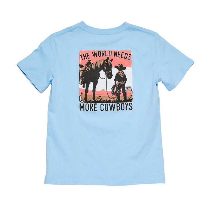Boy's Light Blue More Cowboys Short Sleeve Tee