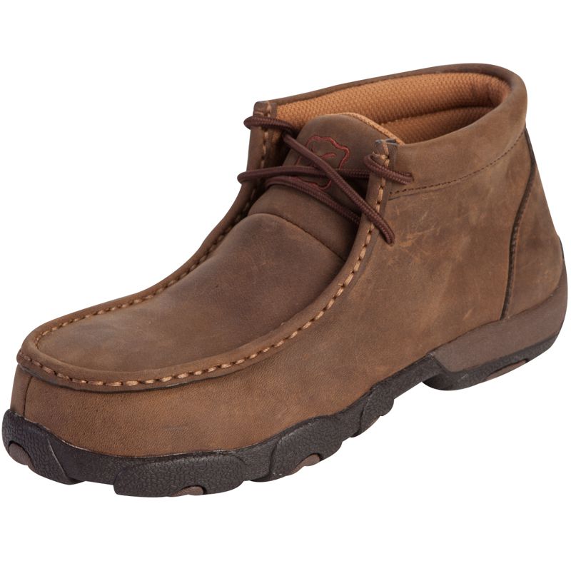 Women's Distressed Saddle Steel Toe Driving Mocs