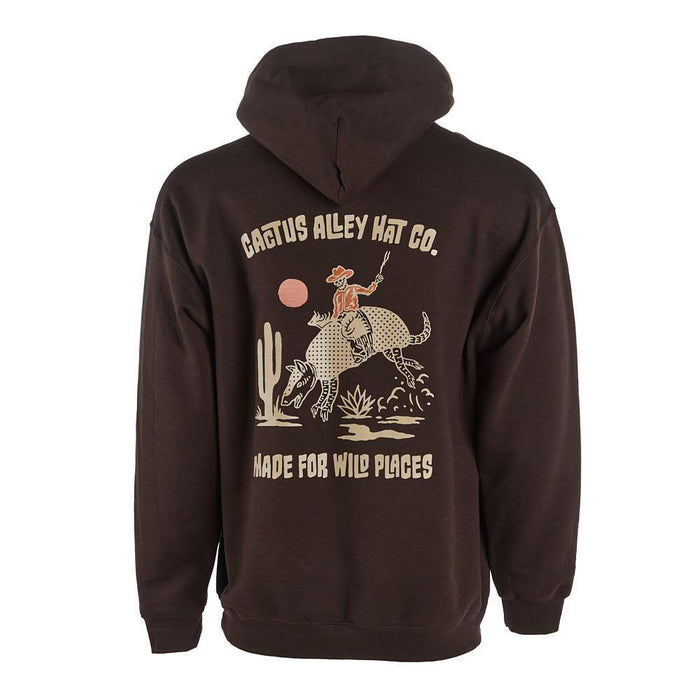 Mens Buckin Dillo Chocolate Hoodie