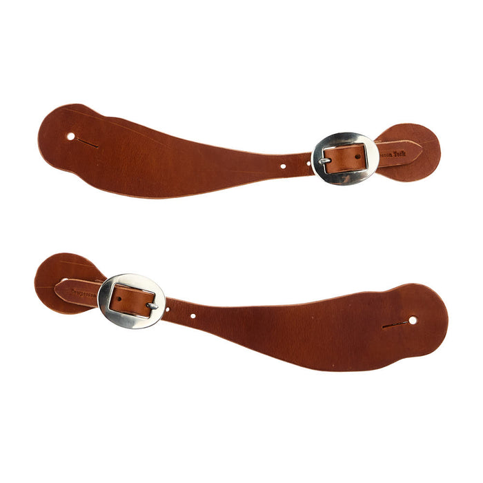 Men's Natural Slick Leather Dove Wing Spur Straps