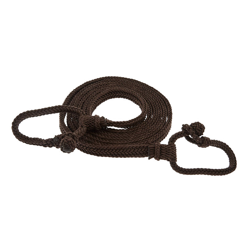 Braided Brown Nylon Barrel Rein Quick Change