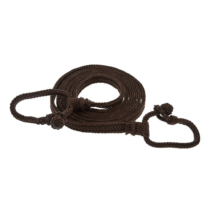 Braided Brown Nylon Barrel Rein Quick Change