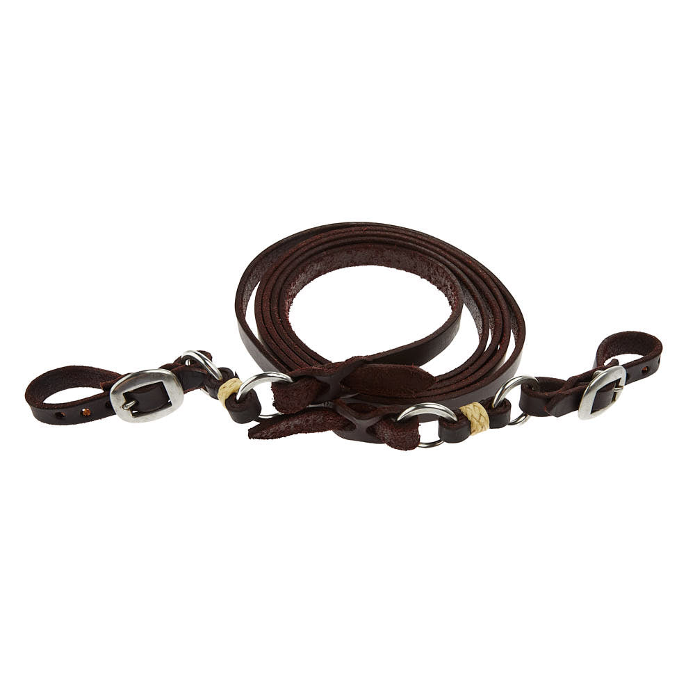 Tomahawk Rope Rein with Rings and Rawhide with Buckle End