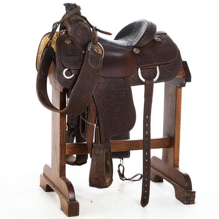 Used 14in 7/8 Breed Floral Team Roper