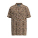 Mens Tan Print Cowboy Golf Weekender Polo