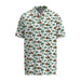 Mens White Print Cowboy Golf Weekender Polo