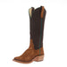 Women's Ride Ready Hickory Smoked Bacon Vamp 15In Chocolate Floral Suede Top Boot