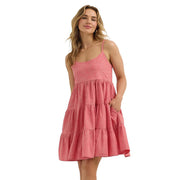Womens Red Tiered Mini Dress