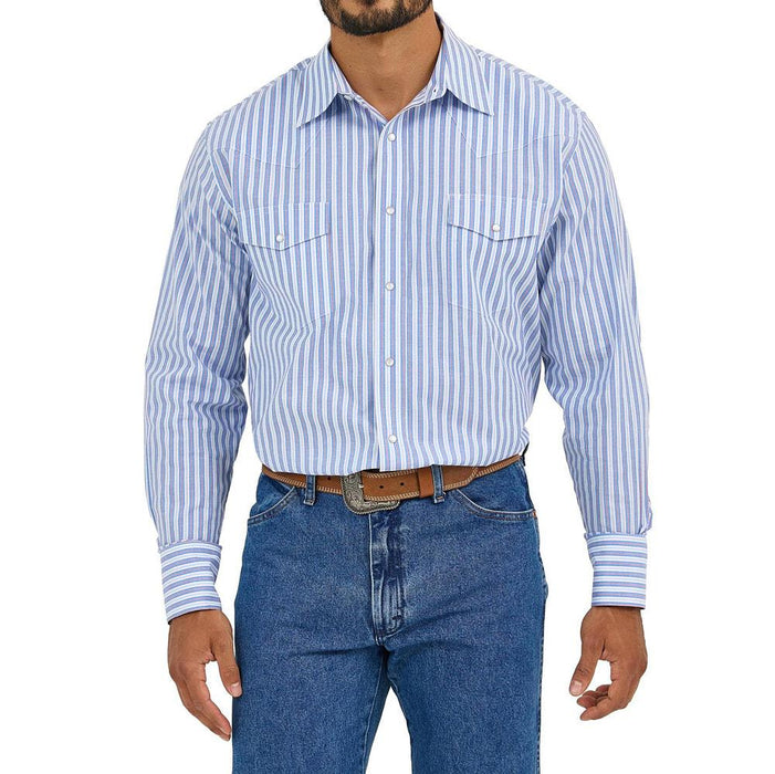 Mens Blue/Red Wrinkle Resist Shirt
