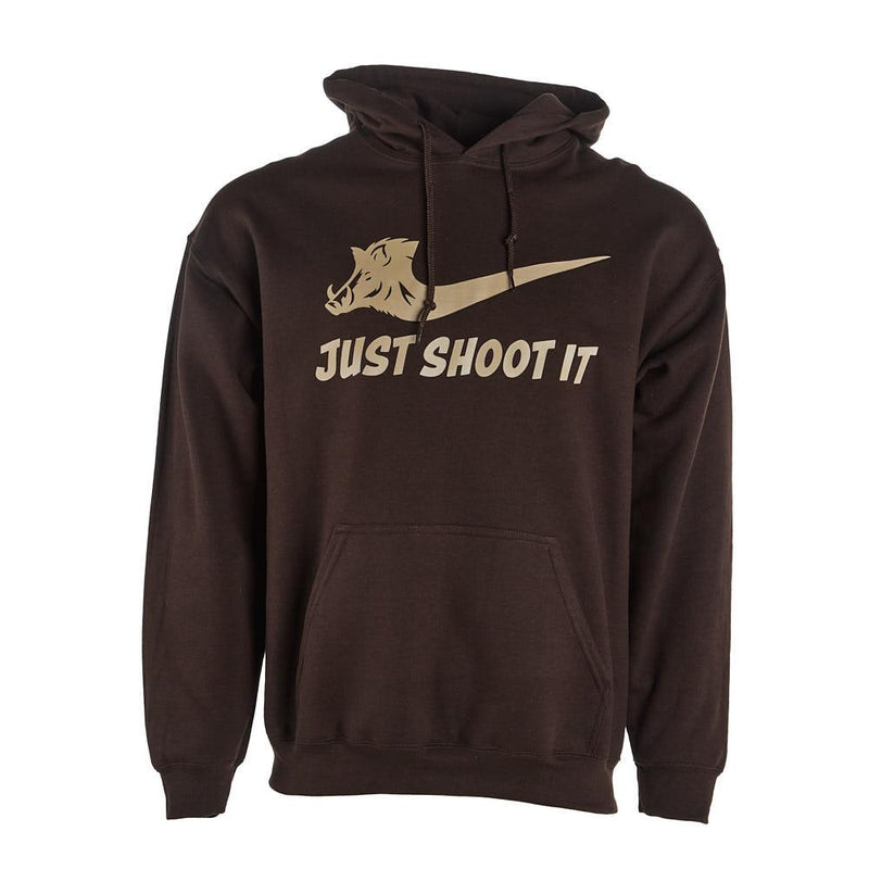 Mens Just Shoot It Chocolate Hoodie