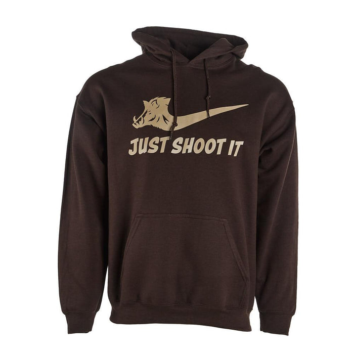 Mens Just Shoot It Chocolate Hoodie