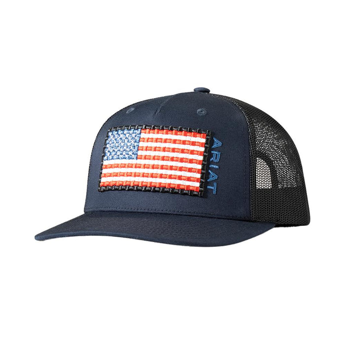 Basket Weave Flag Navy Cap
