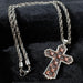 Men's Leather Cross Chain Necklace
