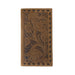 Men's Chocolate Tooled Floral Wallet