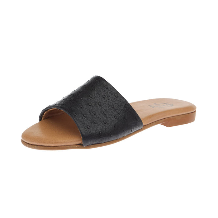 Women's Eva Black Ostrich Sandal