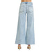 Womens Light Wash Tummy Control Wide Leg Jean