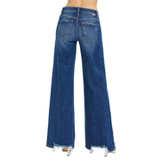 Womens Dark Wash Wide Leg Jeans
